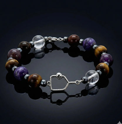Pickleball Charm and Beads Bracelet