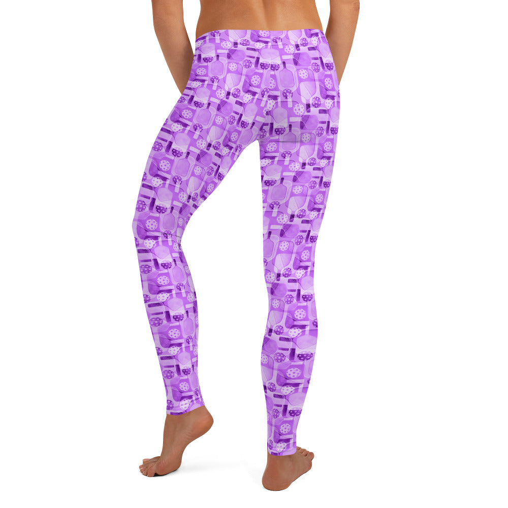 Pickleball Pattern Purple Leggings