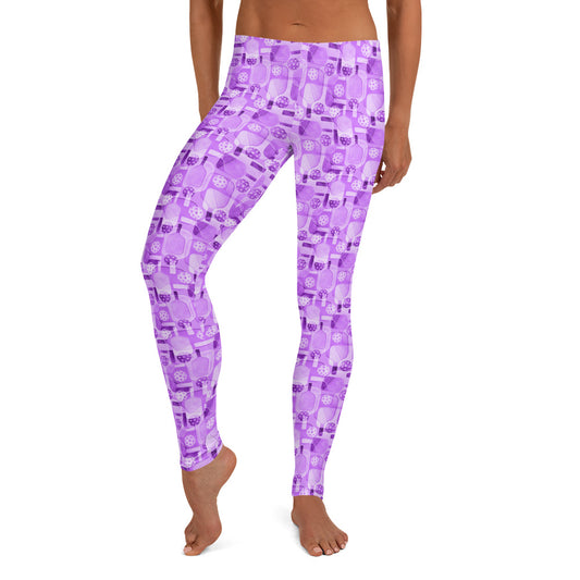 Pickleball Pattern Purple Leggings