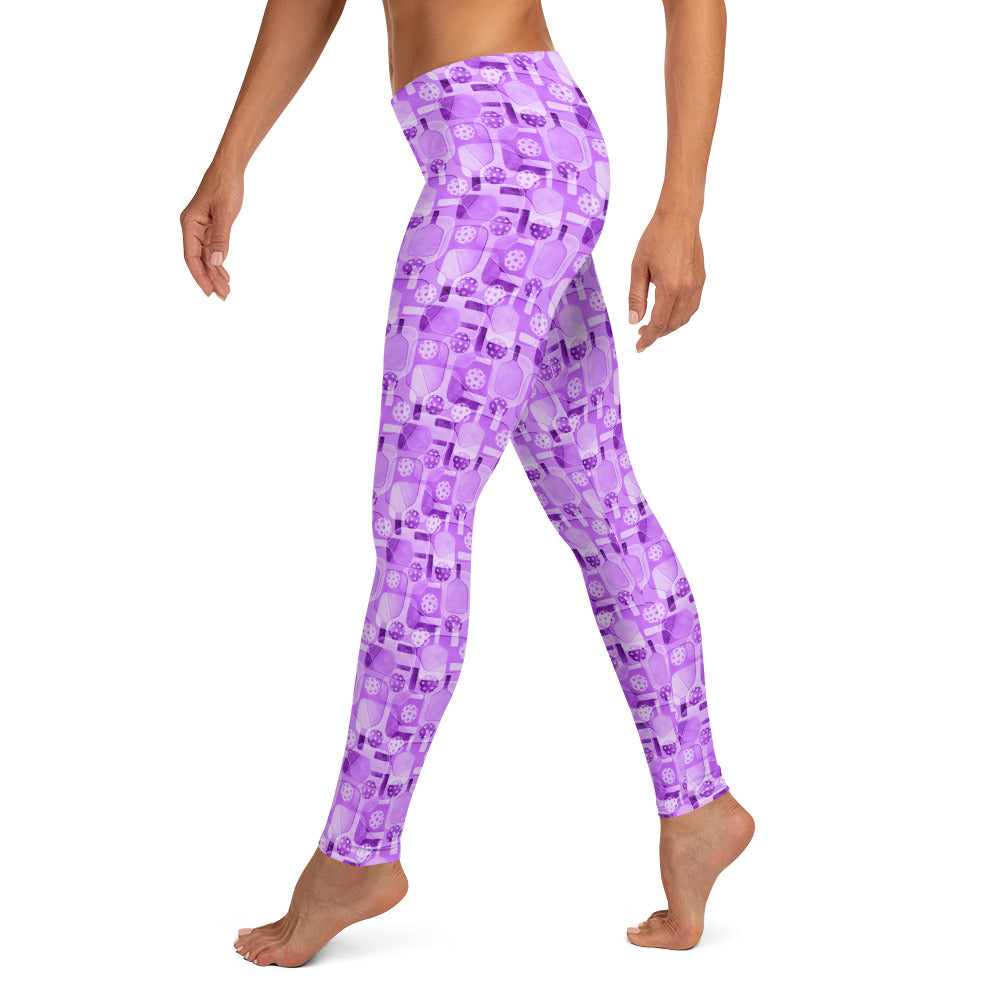 Pickleball Pattern Purple Leggings