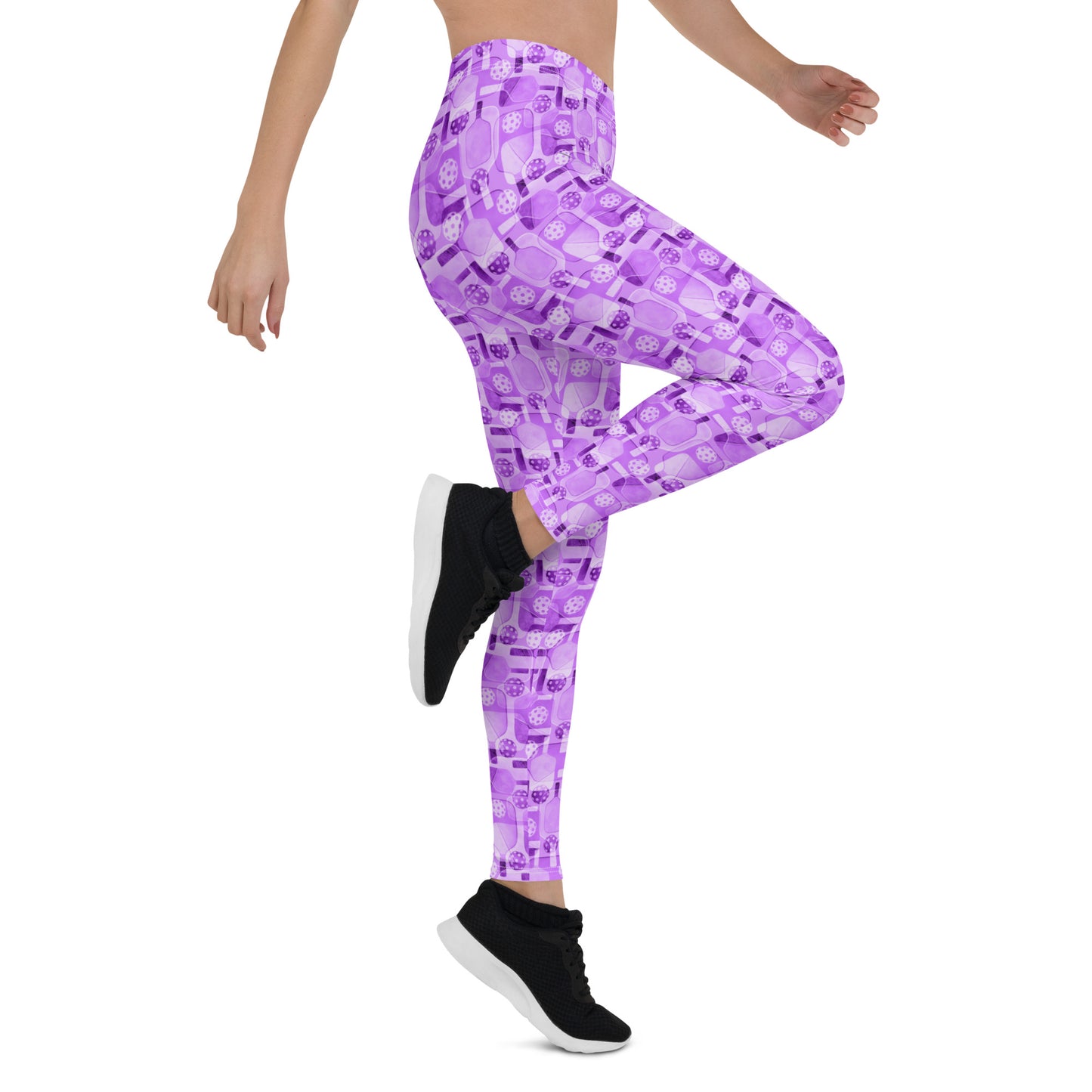 Pickleball Pattern Purple Leggings