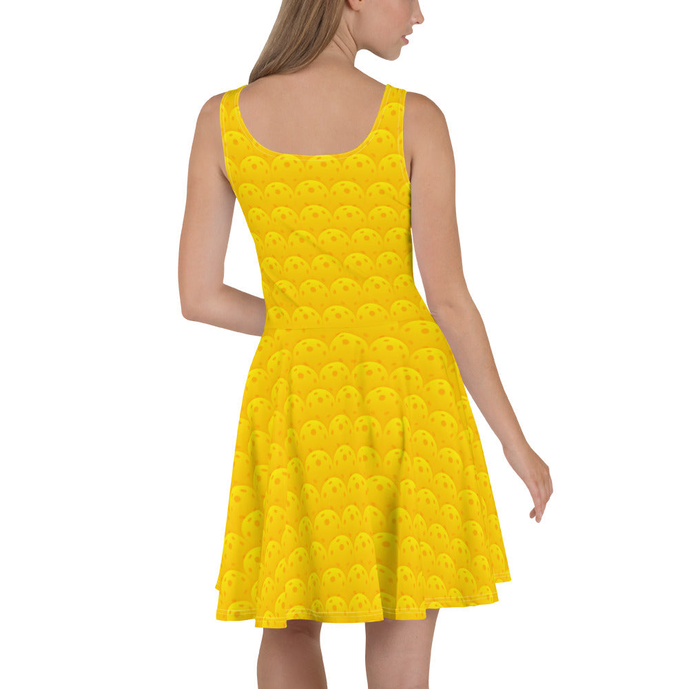 Pickleball Pattern Yellow Active Dress