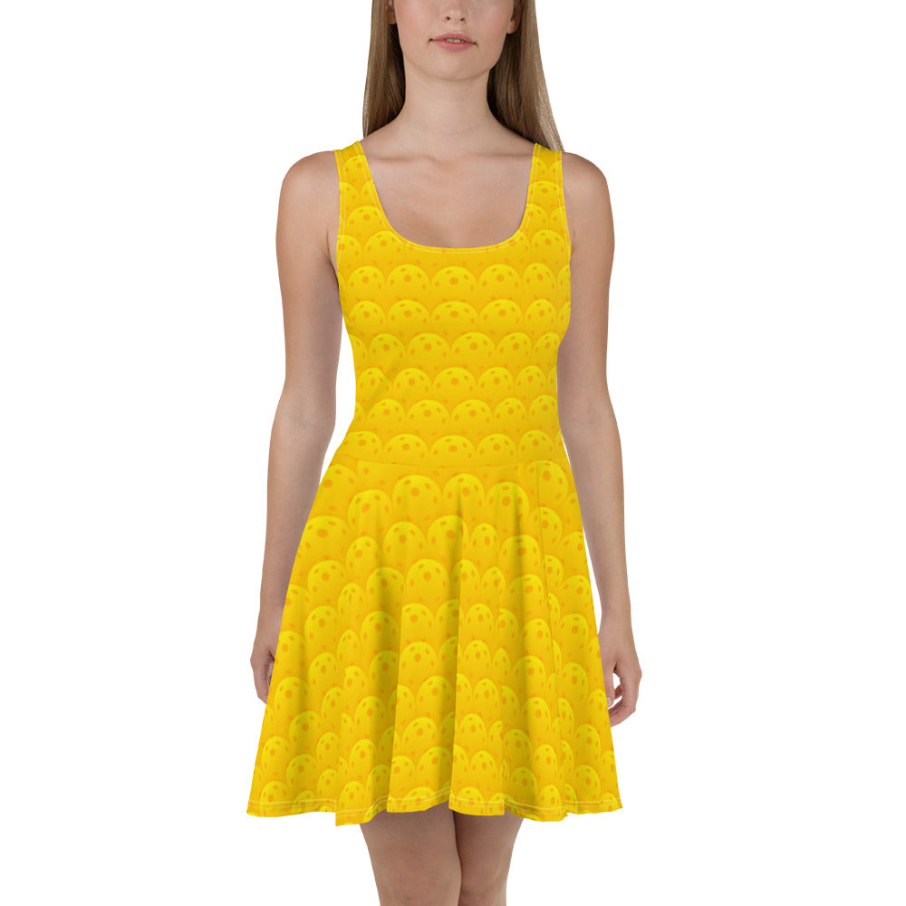 Pickleball Pattern Yellow Active Dress