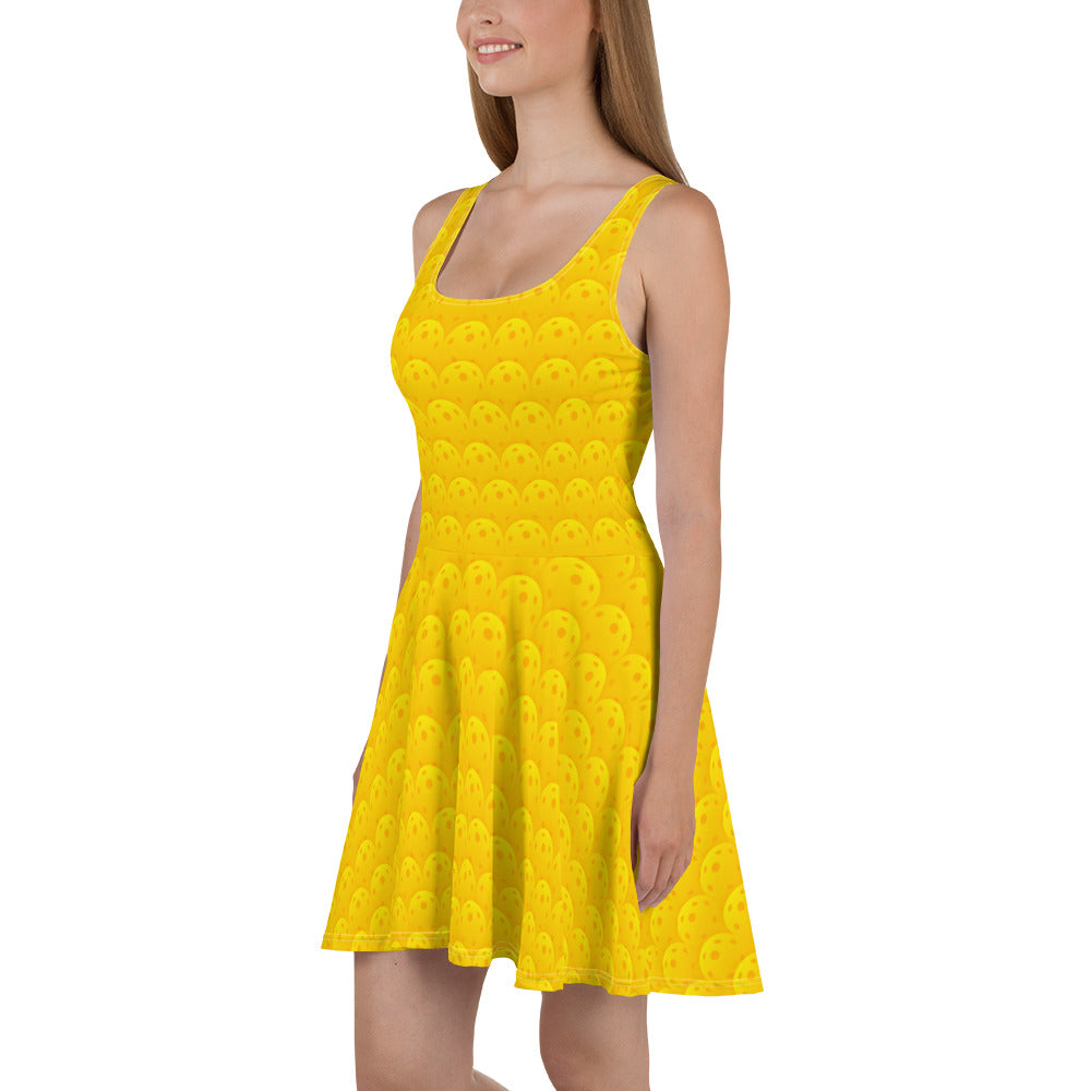 Pickleball Pattern Yellow Active Dress