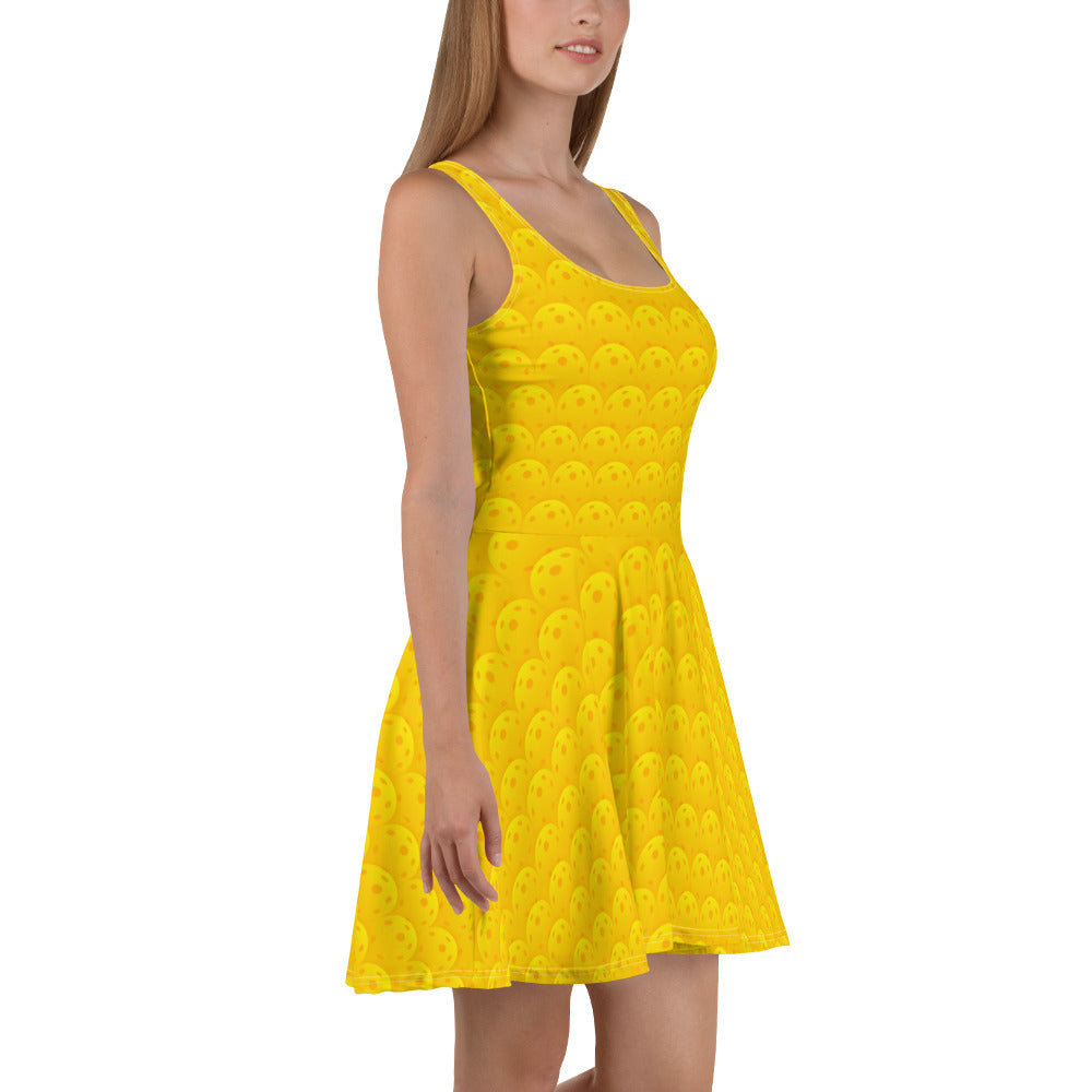 Pickleball Pattern Yellow Active Dress